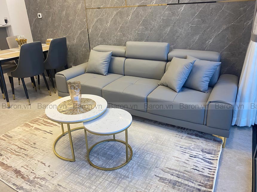 Bàn sofa tròn đôi mặt đá