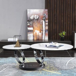 Bàn sofa xoay 360 độ chân inox