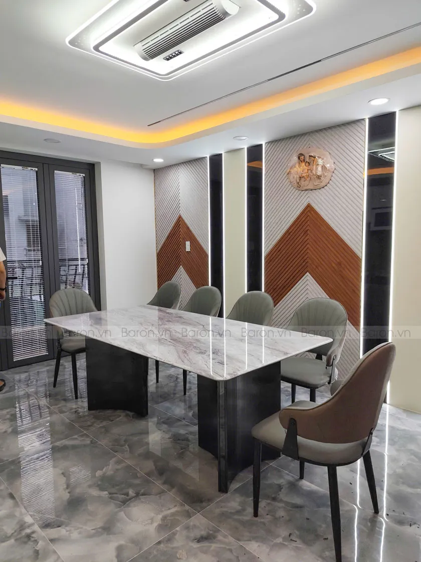 Bàn ăn 2m mặt đá cao cấp