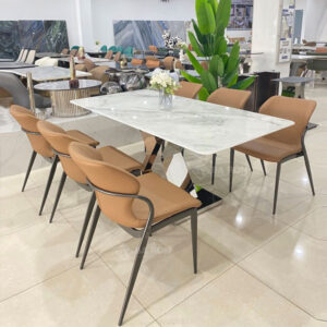 Bàn ăn 1m6 mặt đá tự nhiên