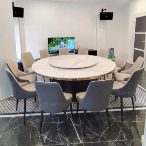 bàn ăn 12 người tròn xoay
