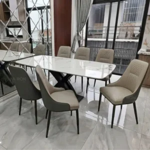 Bộ bàn ăn gia đình 6 ghế Maia trám