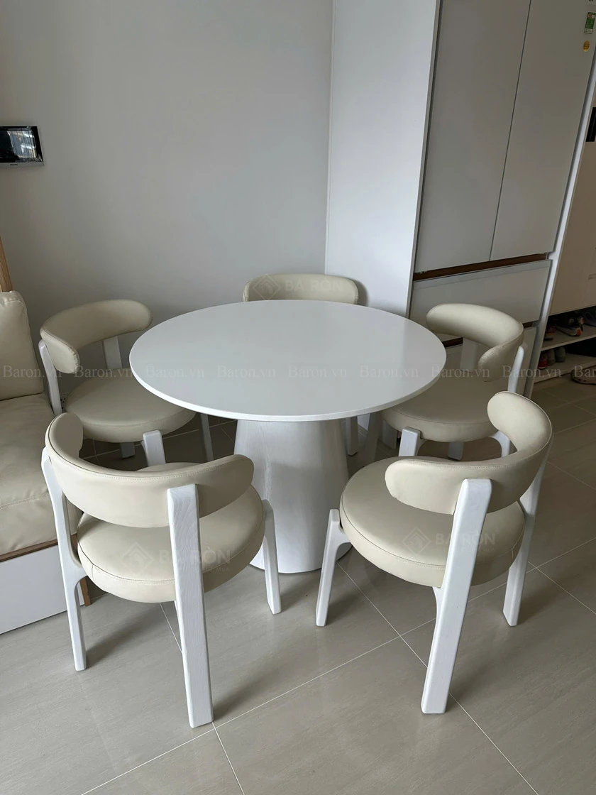 bộ bàn ăn tròn 4 ghế gỗ đẹp