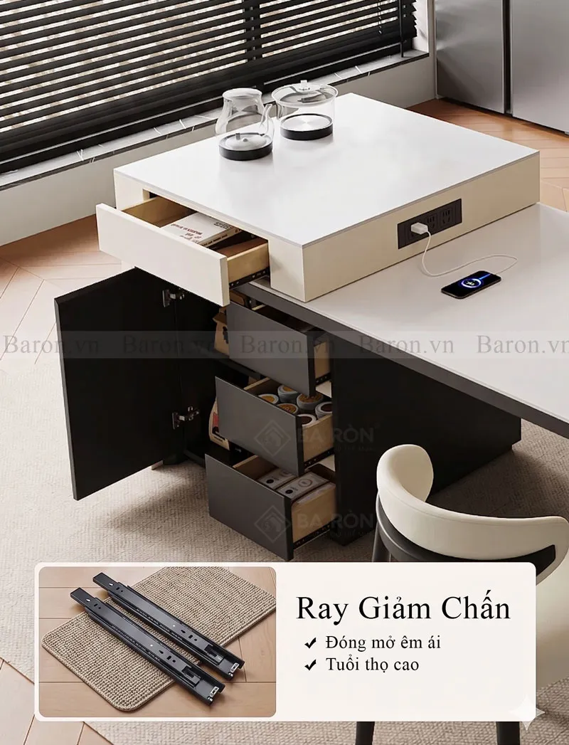Hộc tủ bàn đảo bếp thông minh