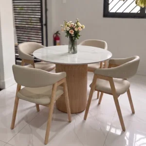 Bộ bàn ăn tròn 4 ghế Abilene