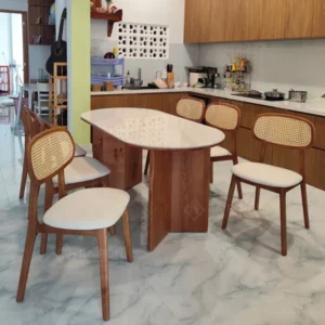 Bộ bàn ăn 6 ghế gỗ tự nhiên secco