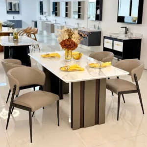 bộ bàn ăn 4 ghế mặt đá tự nhiên