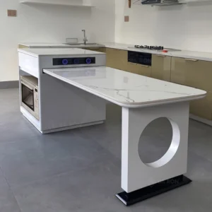 Bàn ăn kết hợp bàn đảo mặt đá