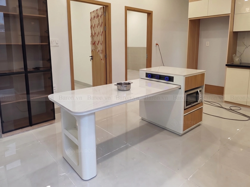 Bàn đảo bếp tích hợp bếp từ âm bàn cao cấp